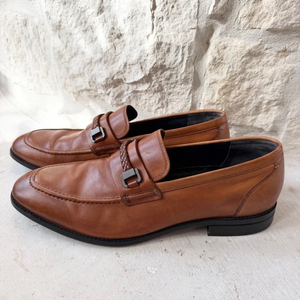 Cole Haan Mens British Tan Leather Venetian Loafers C29040 Size 12 M